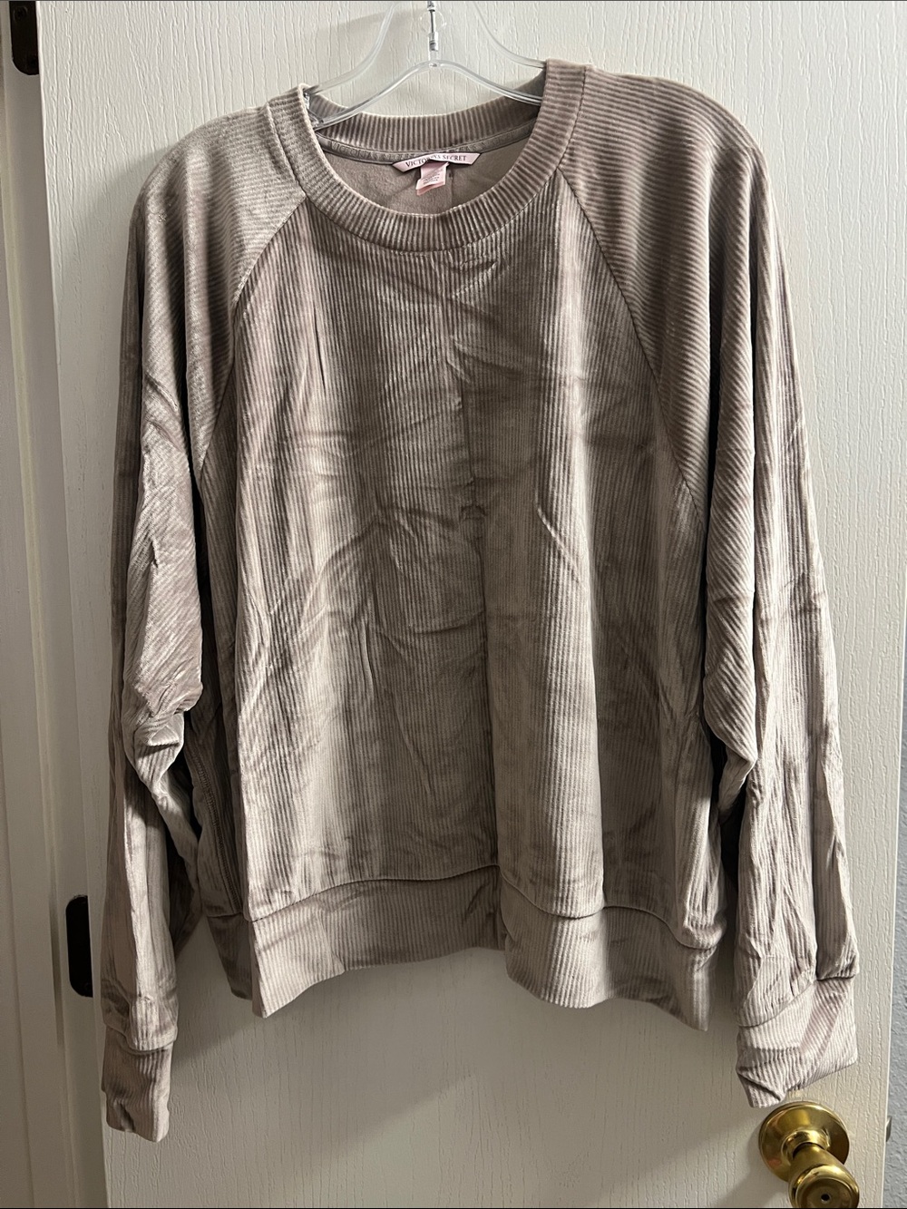 Victoria's Secret Taupe Ribbed Crewneck Sweater